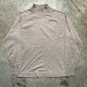 Vintage 70s Puritan Tan Mock Neck Acrylic Sweater